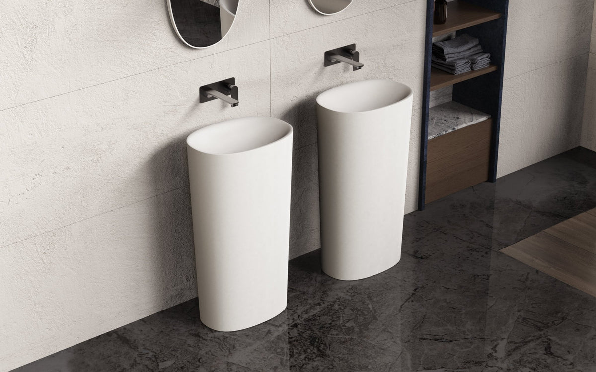 Ideavit SolidCliff PB 50 Pedestal Sink – 20" Matte White – – –