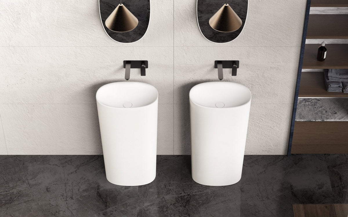 Ideavit SolidCliff PB 50 Pedestal Sink – 20" Matte White – – –