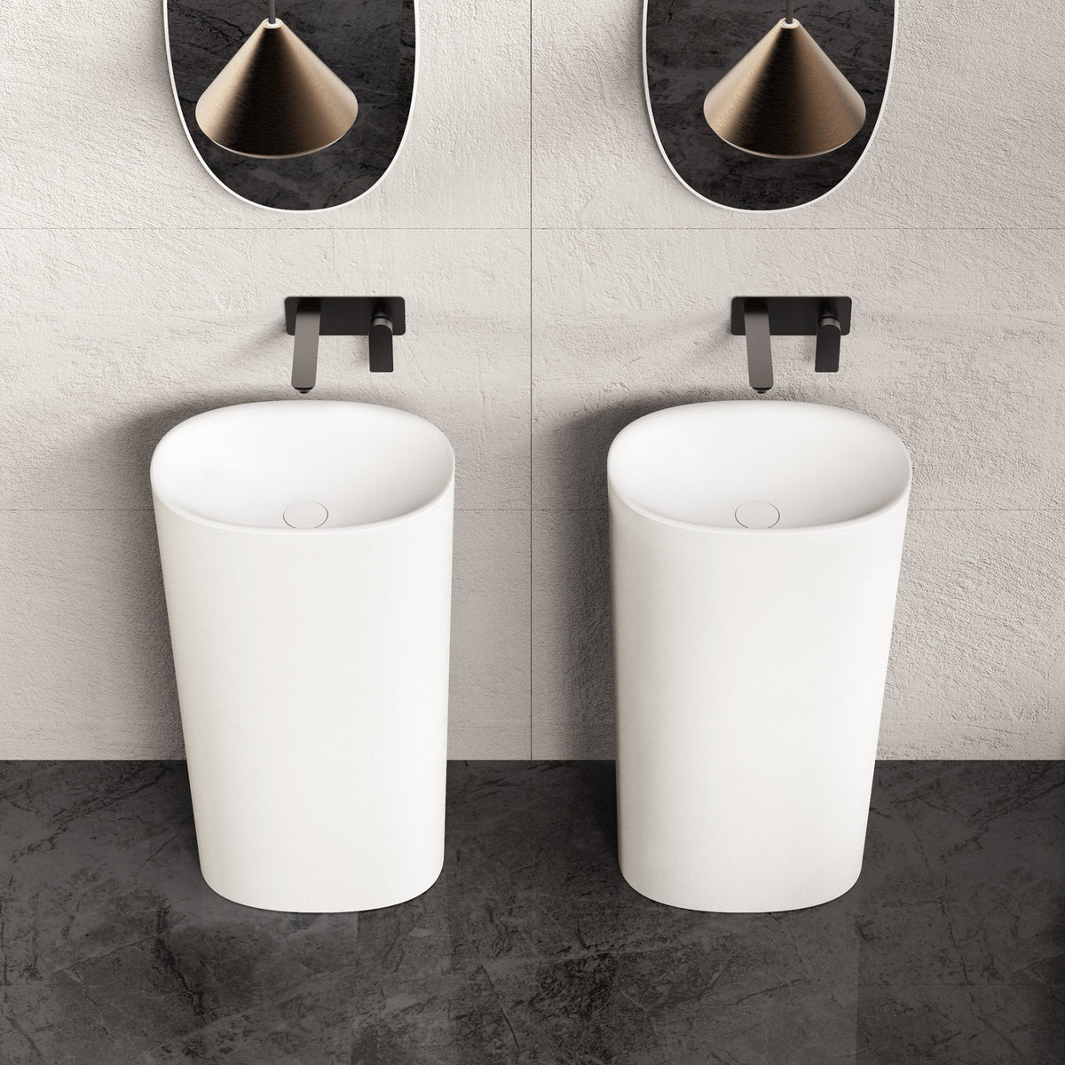 Ideavit SolidCliff PB 50 Pedestal Sink – 20" Matte White – – –