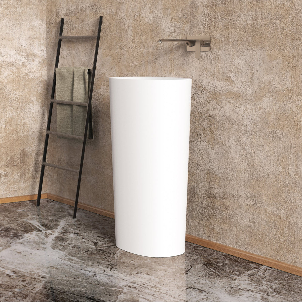 Ideavit SolidCliff PB 50 Pedestal Sink – 20" Matte White – – –