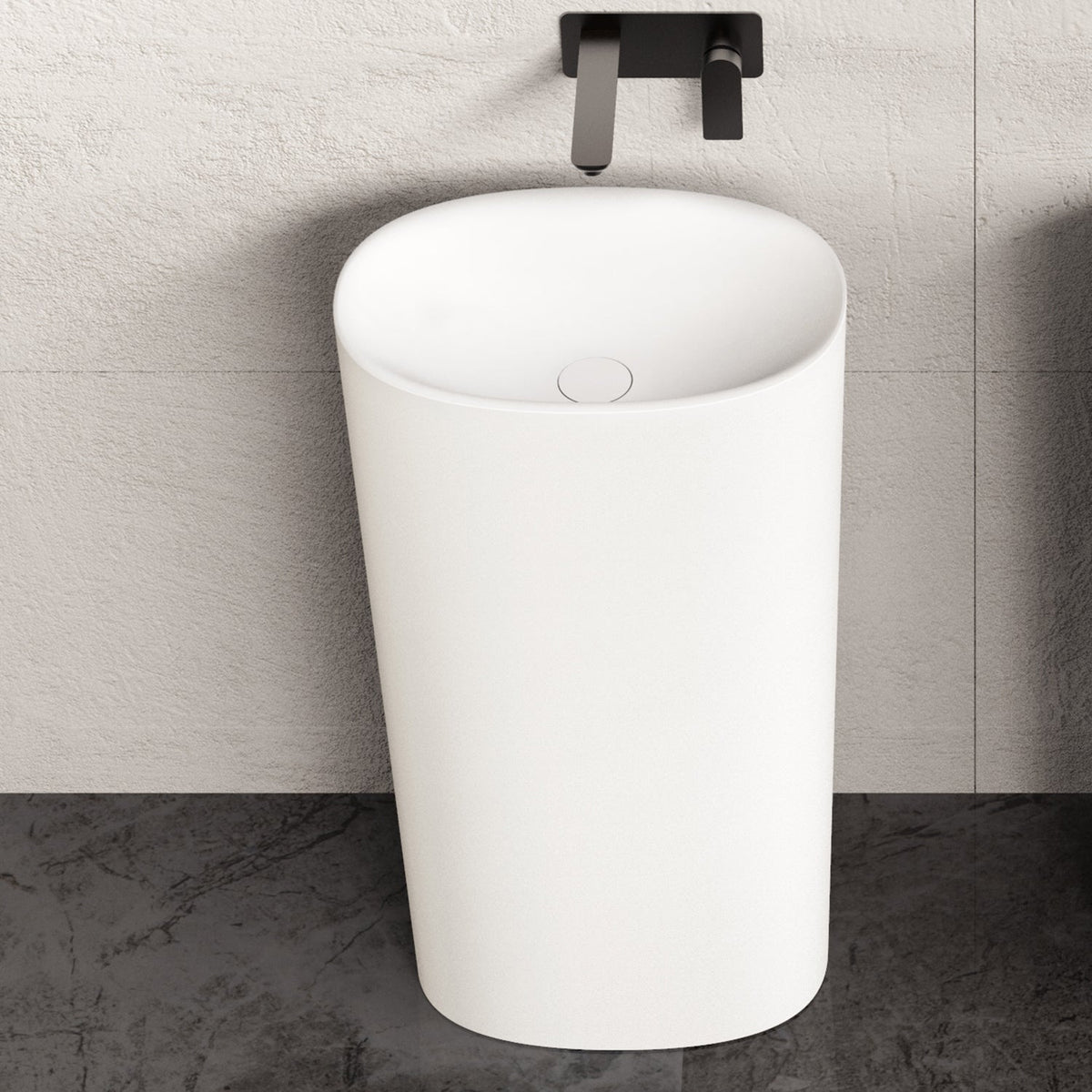 Ideavit SolidCliff PB 50 Pedestal Sink – 20" Matte White – – –
