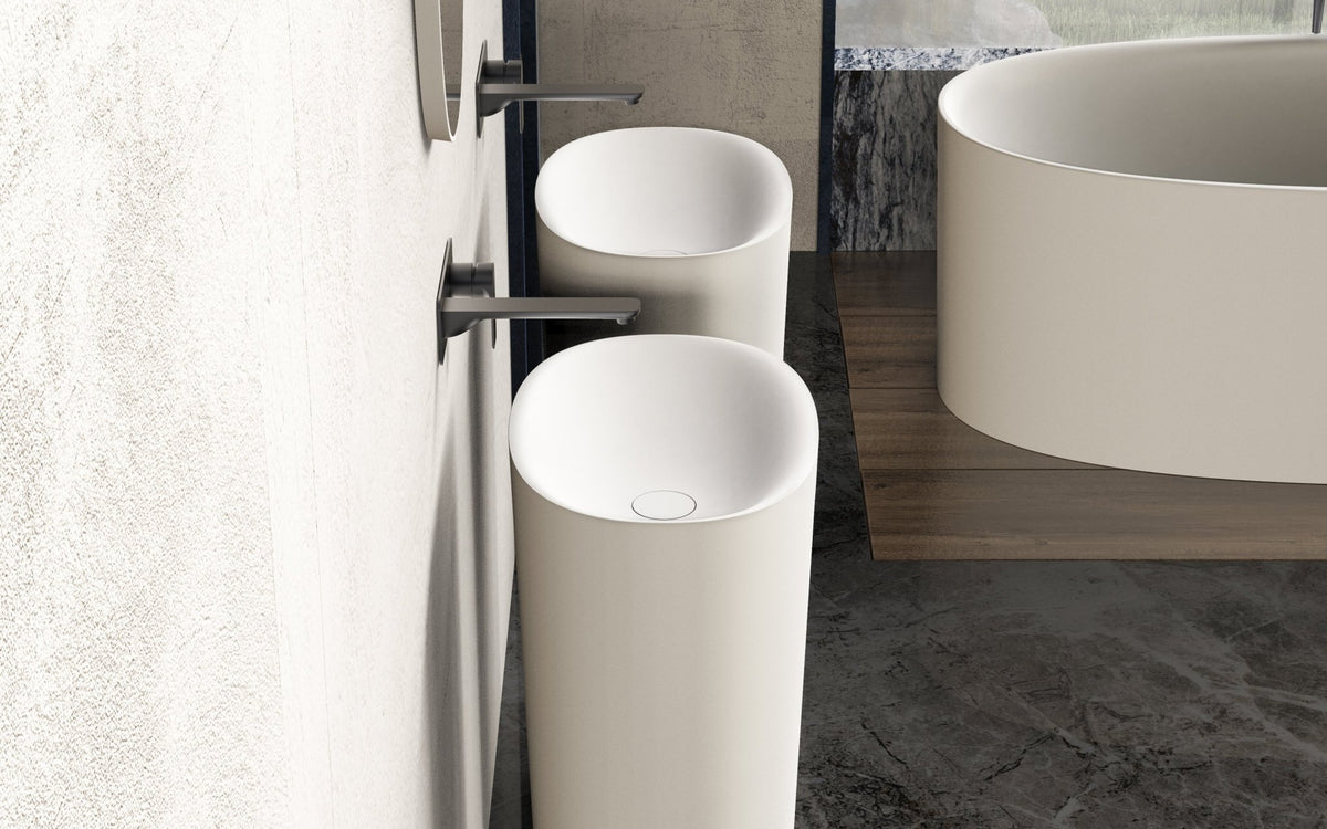 Ideavit SolidCliff PB 50 Pedestal Sink – 20" Matte White – – –
