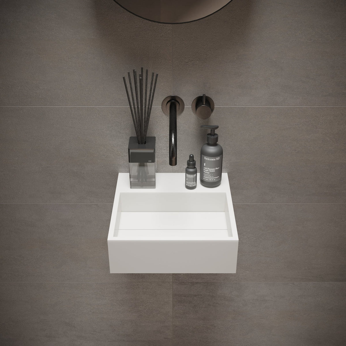 Ideavit SolidCube 30 Wall - Mounted Sink – 12" Matte White – – –