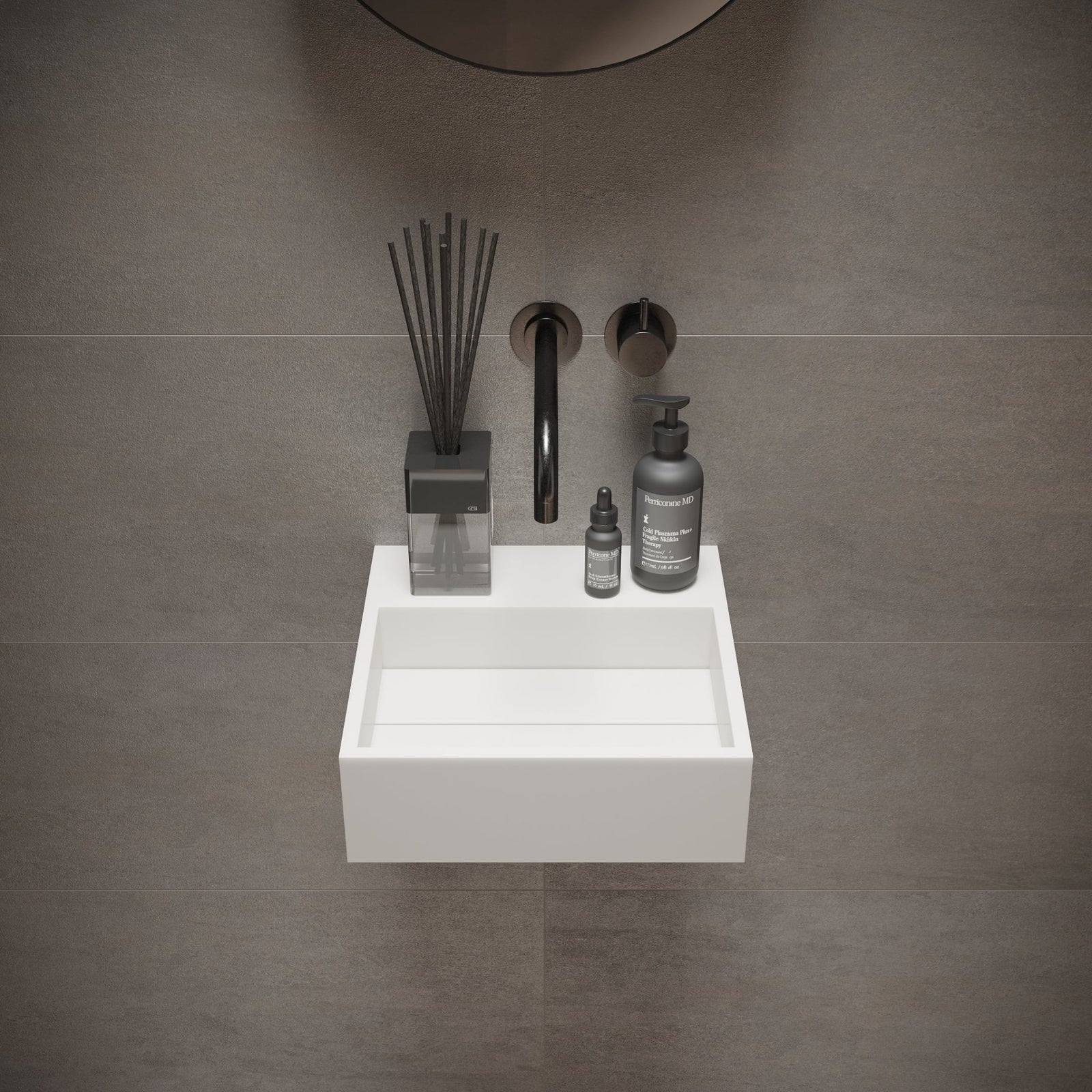 Ideavit SolidCube 30 Wall - Mounted Sink – 12" Matte White – – –