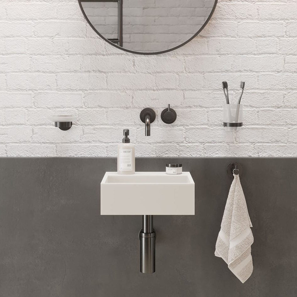 Ideavit SolidCube 30 Wall - Mounted Sink – 12" Matte White – – –