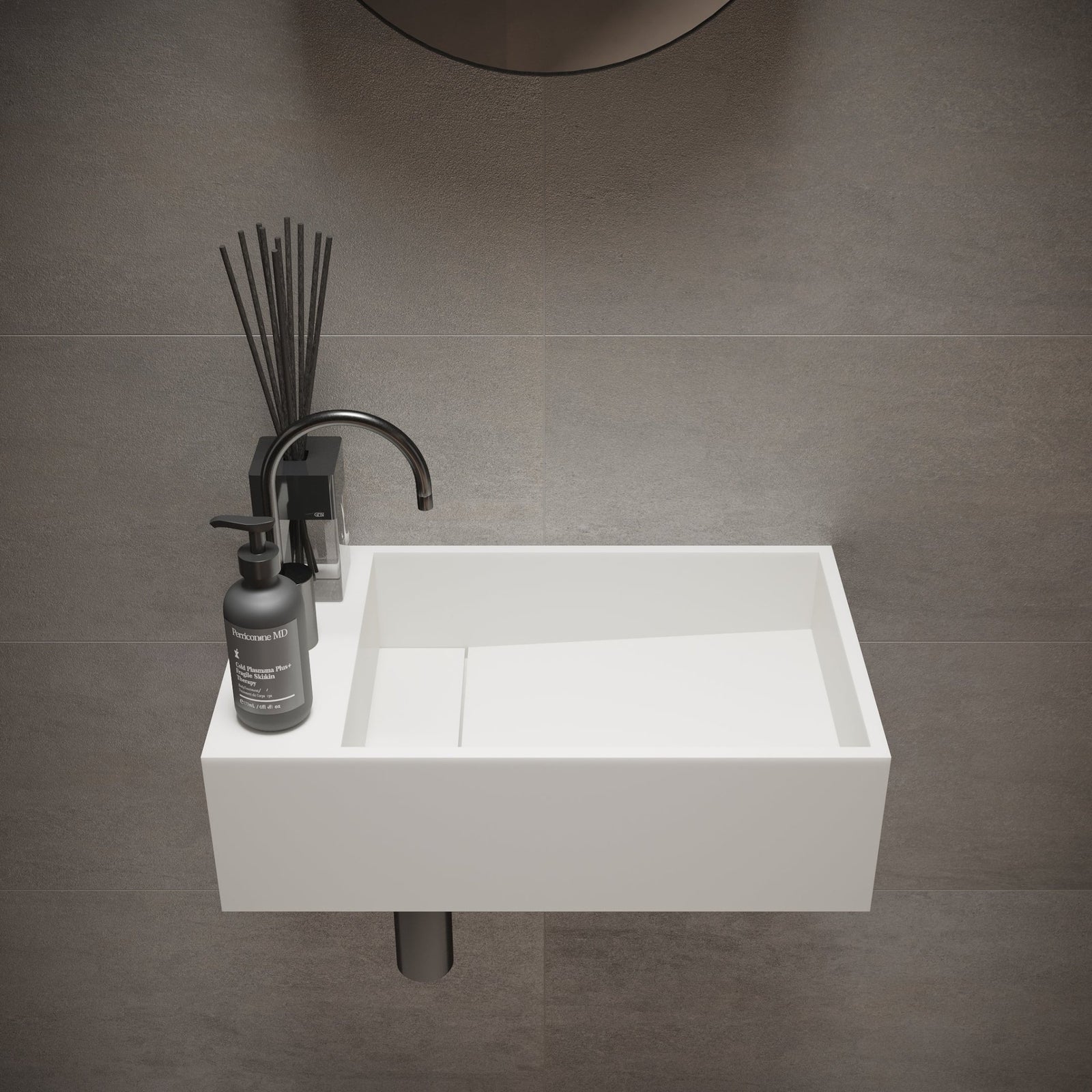 Ideavit SolidCube 50 Wall - Mounted Sink – 20" Matte White – – –