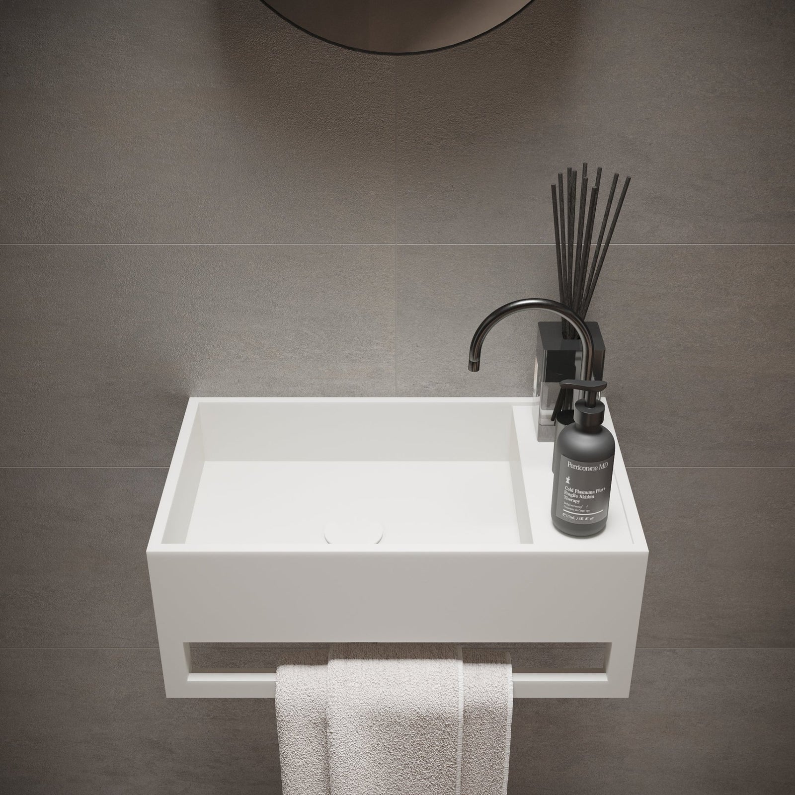 Ideavit SolidCube TB Wall - Mounted Sink – 20" Matte White – – –