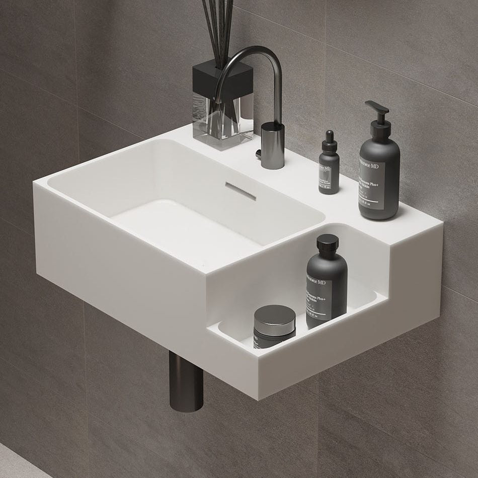 Ideavit SolidDual 1.0 Wall - Mounted Sink – 20&quot; Matte White – With Faucet Hole – –
