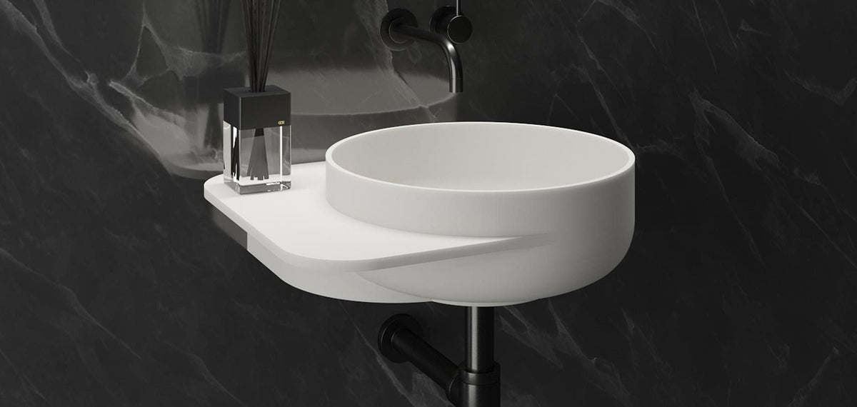 Ideavit SolidDual 2.0 Wall - Mounted Sink – 19&quot; Matte White – – –