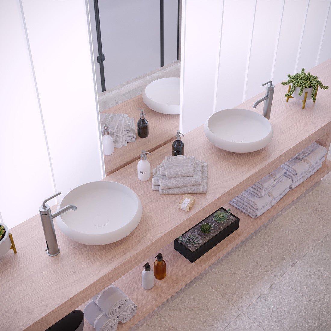 Ideavit SolidEgo 40 Vessel Sink – 16" Matte White – – –