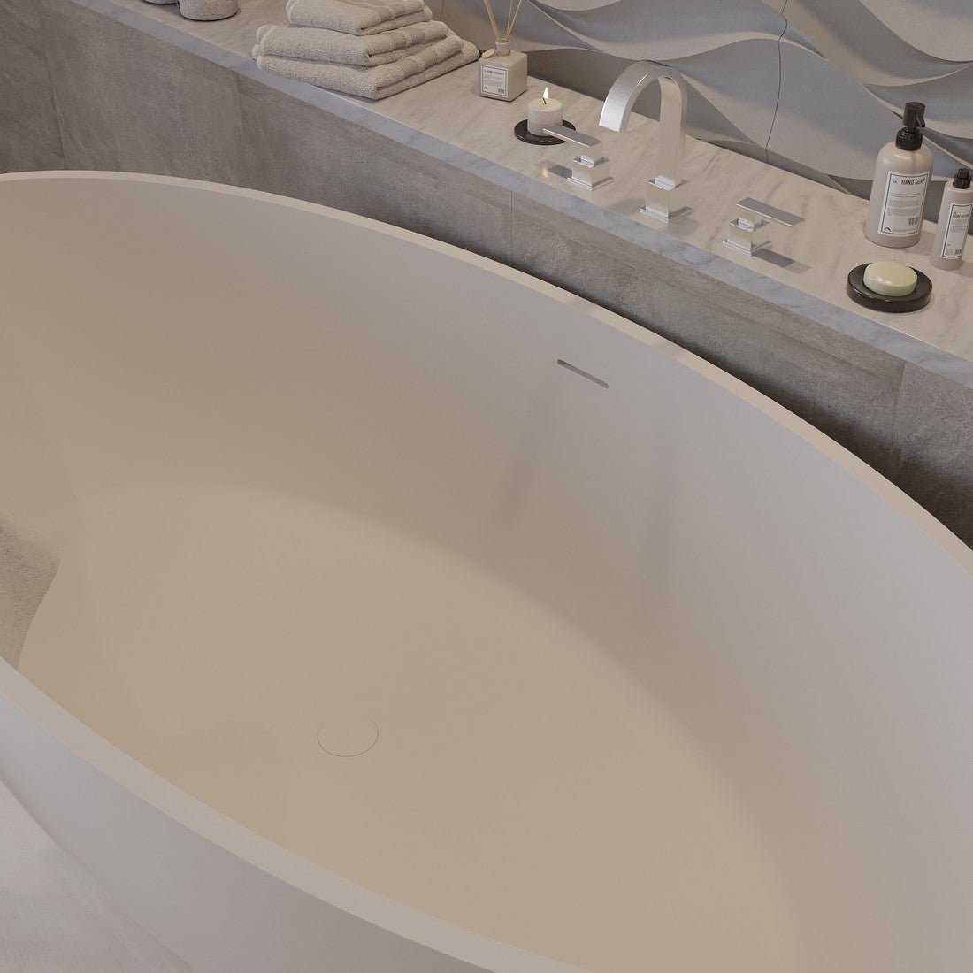 Ideavit SolidEllipse Freestanding Bathtub – Matte White – –
