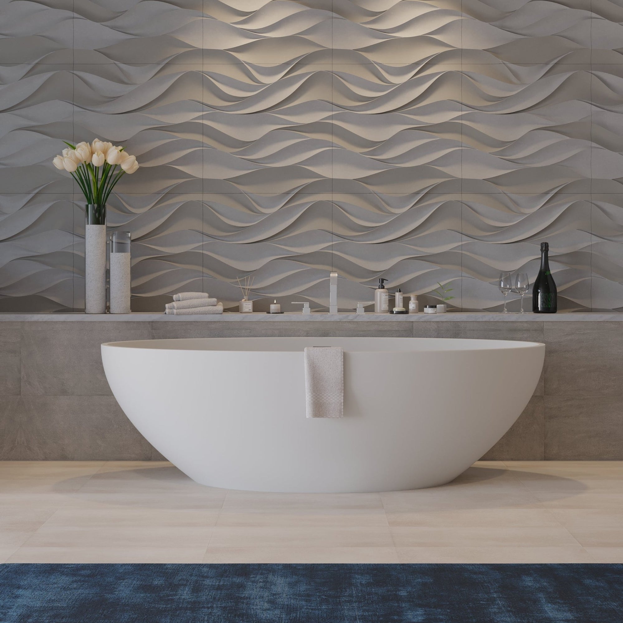 Ideavit SolidEllipse Freestanding Bathtub – Matte White – –