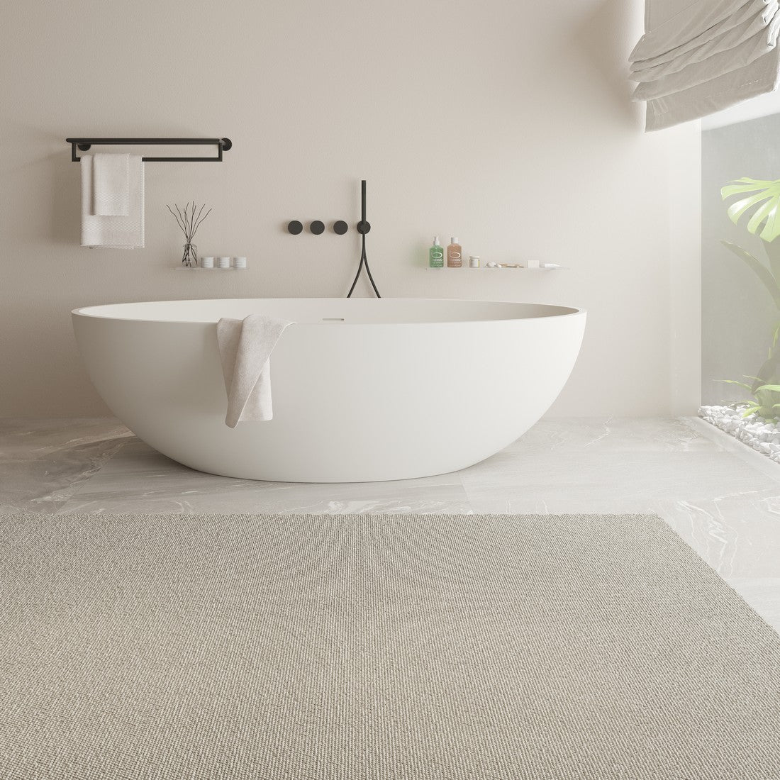 Ideavit SolidEllipse Freestanding Bathtub – Matte White – –