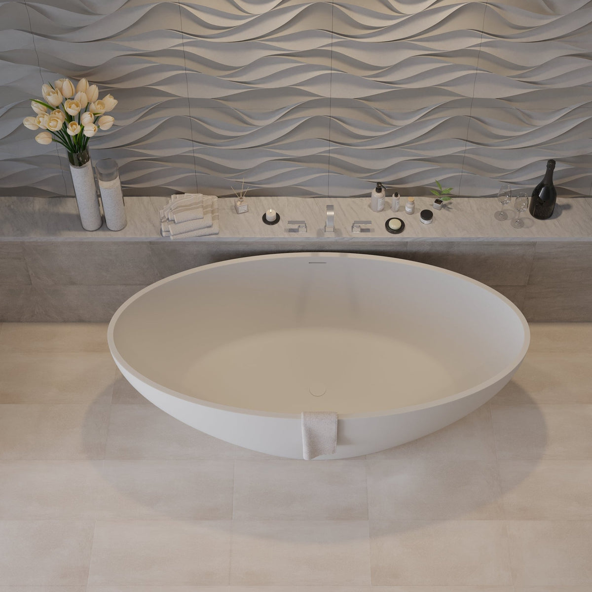 Ideavit SolidEllipse Freestanding Bathtub – Matte White – –