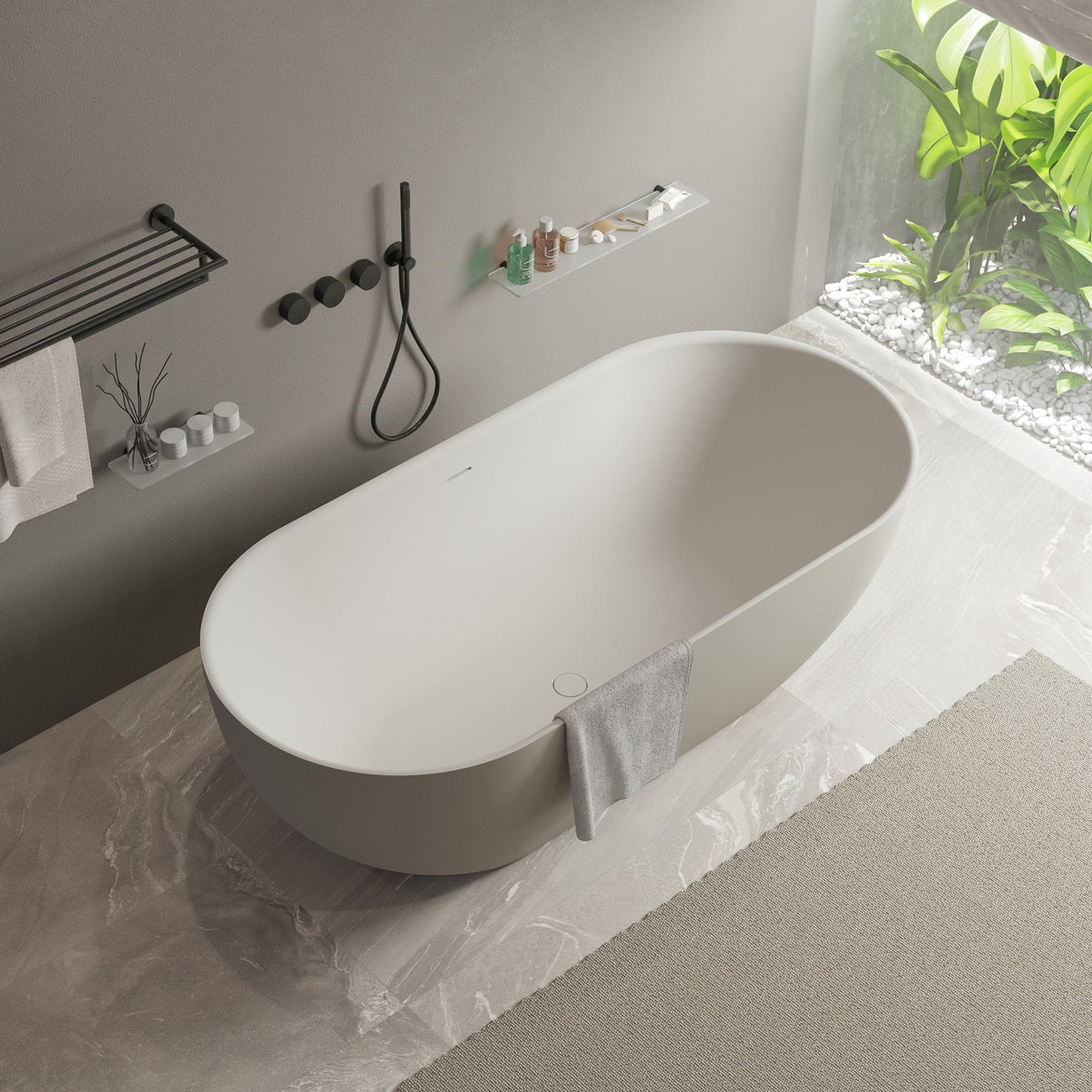 Ideavit SolidEra Freestanding Bathtub - 170 – Grey Beige – –