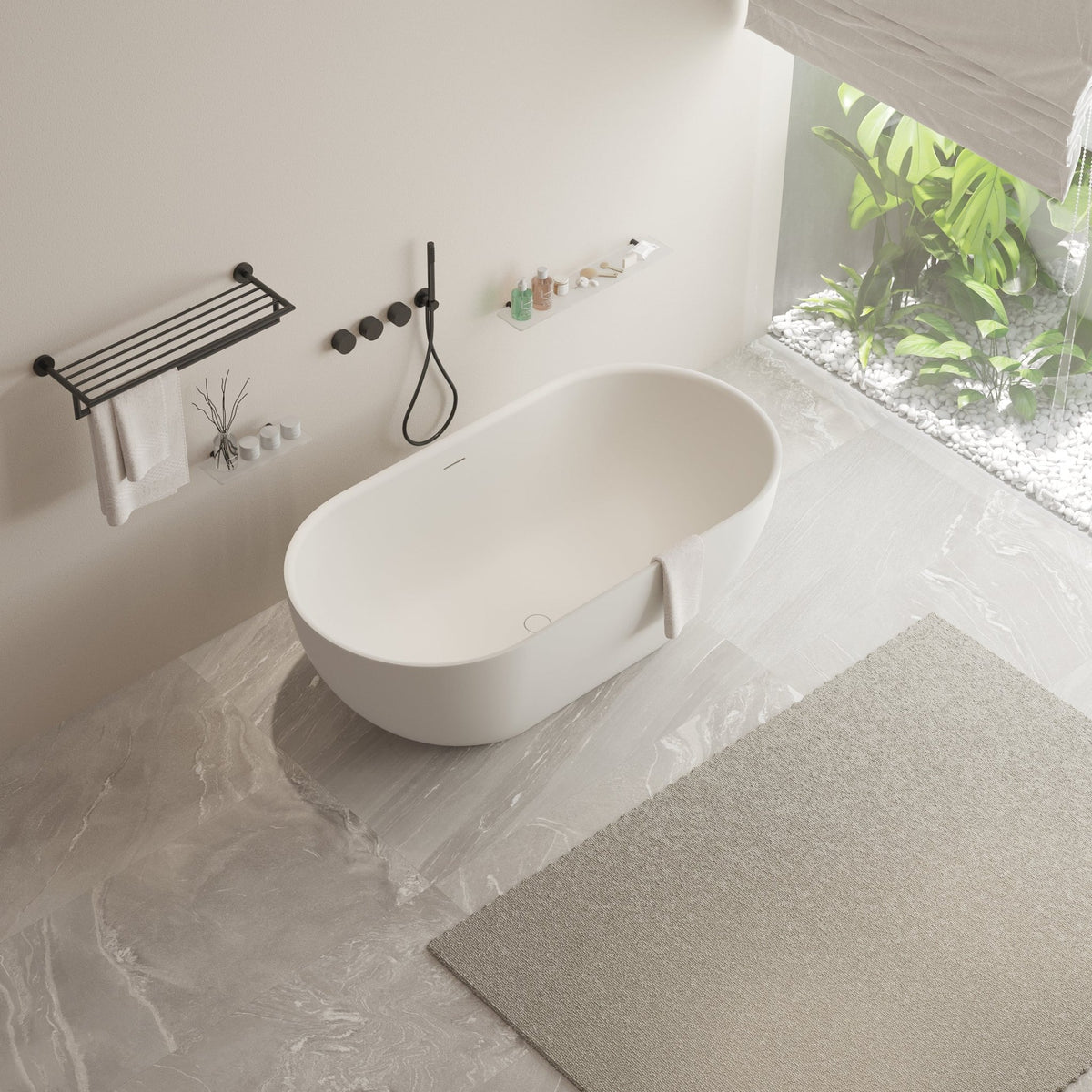 Ideavit SolidEra Freestanding Bathtub – Matte White – –