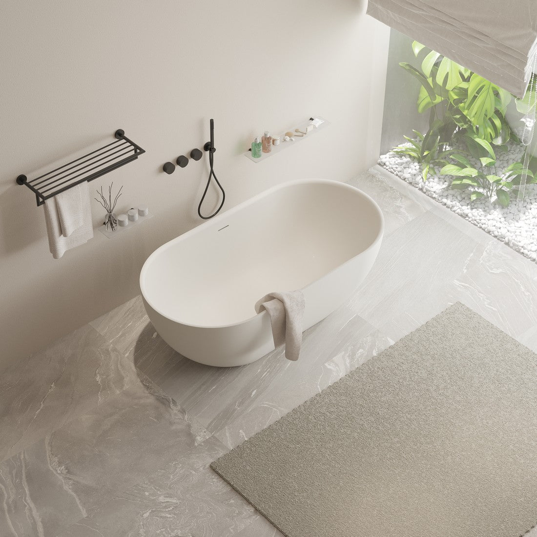Ideavit SolidEra Freestanding Bathtub – Matte White – –