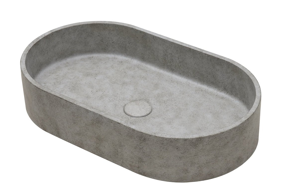 Ideavit SolidForm Concrete Vessel Sink – 24" Beige / Grey / Dark Grey – Beige Concrete – –