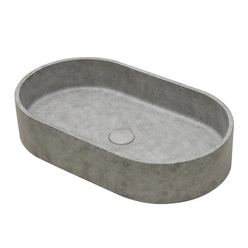 Ideavit SolidForm Concrete Vessel Sink – 24" Beige / Grey / Dark Grey – Beige Concrete – –