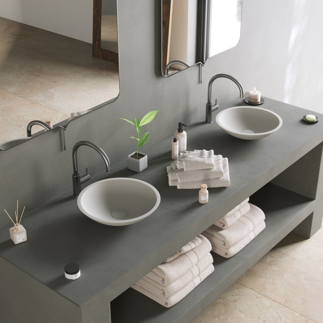 Ideavit SolidFox Vessel Sink – 14" Matte White – – –