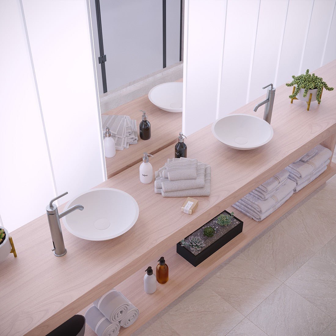 Ideavit SolidFox Vessel Sink – 14" Matte White – – –