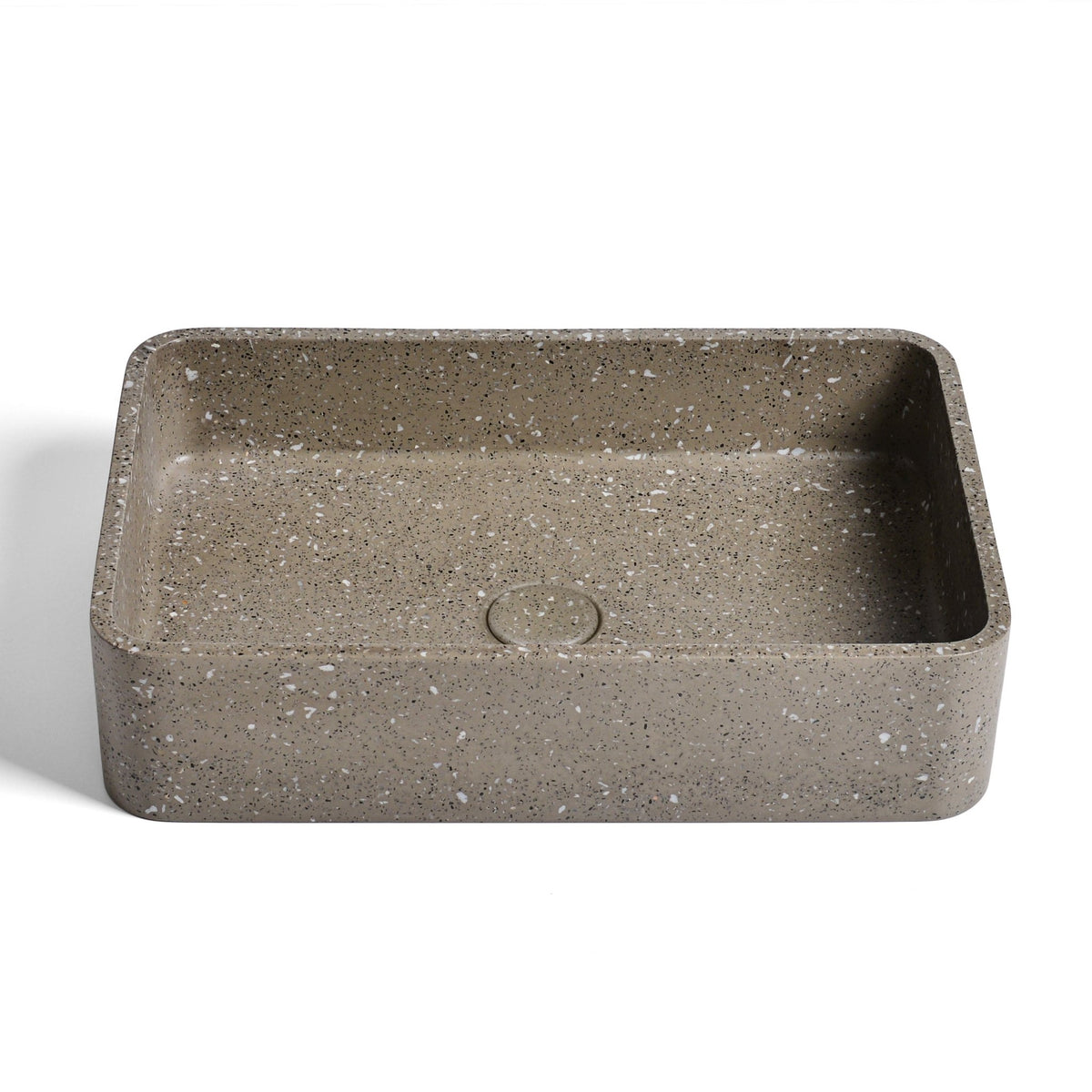 Ideavit SolidGaia Vessel Sink – 20" Grey Terrazzo – – –