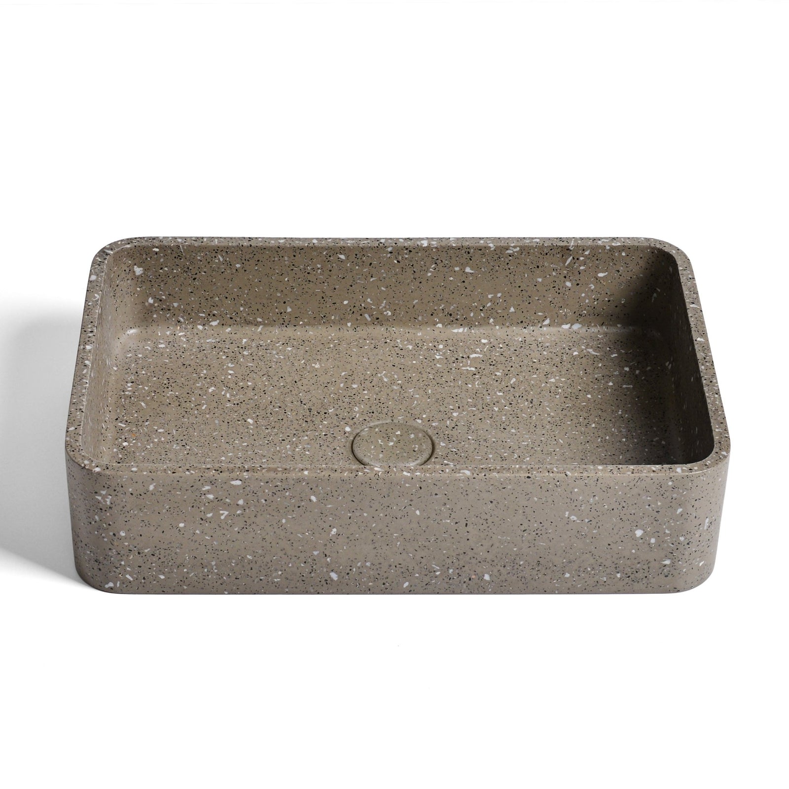 Ideavit SolidGaia Vessel Sink – 20" Grey Terrazzo – – –