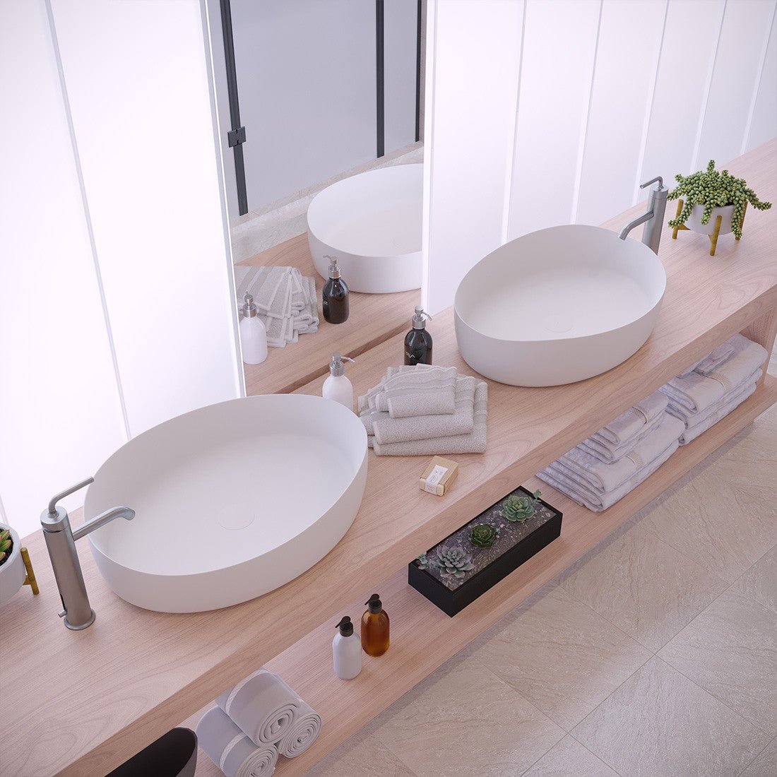 Ideavit SolidHarmony Vessel Sink – 24" Matte White – – –