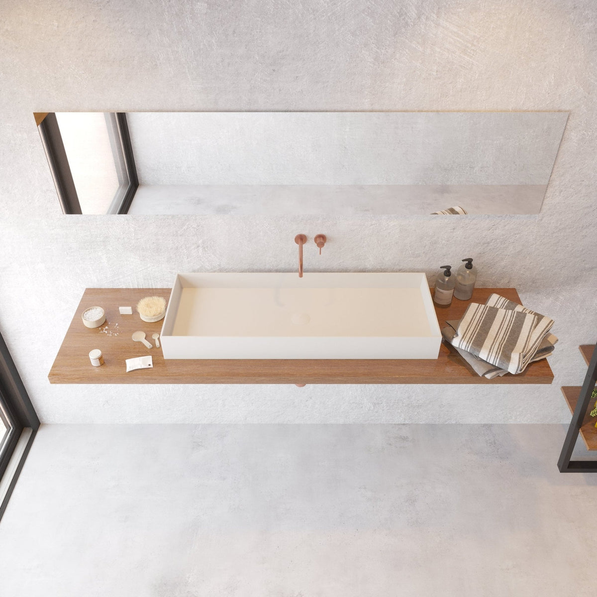 Ideavit SolidJoy 100 Vessel Sink – 39" Matte White – – –