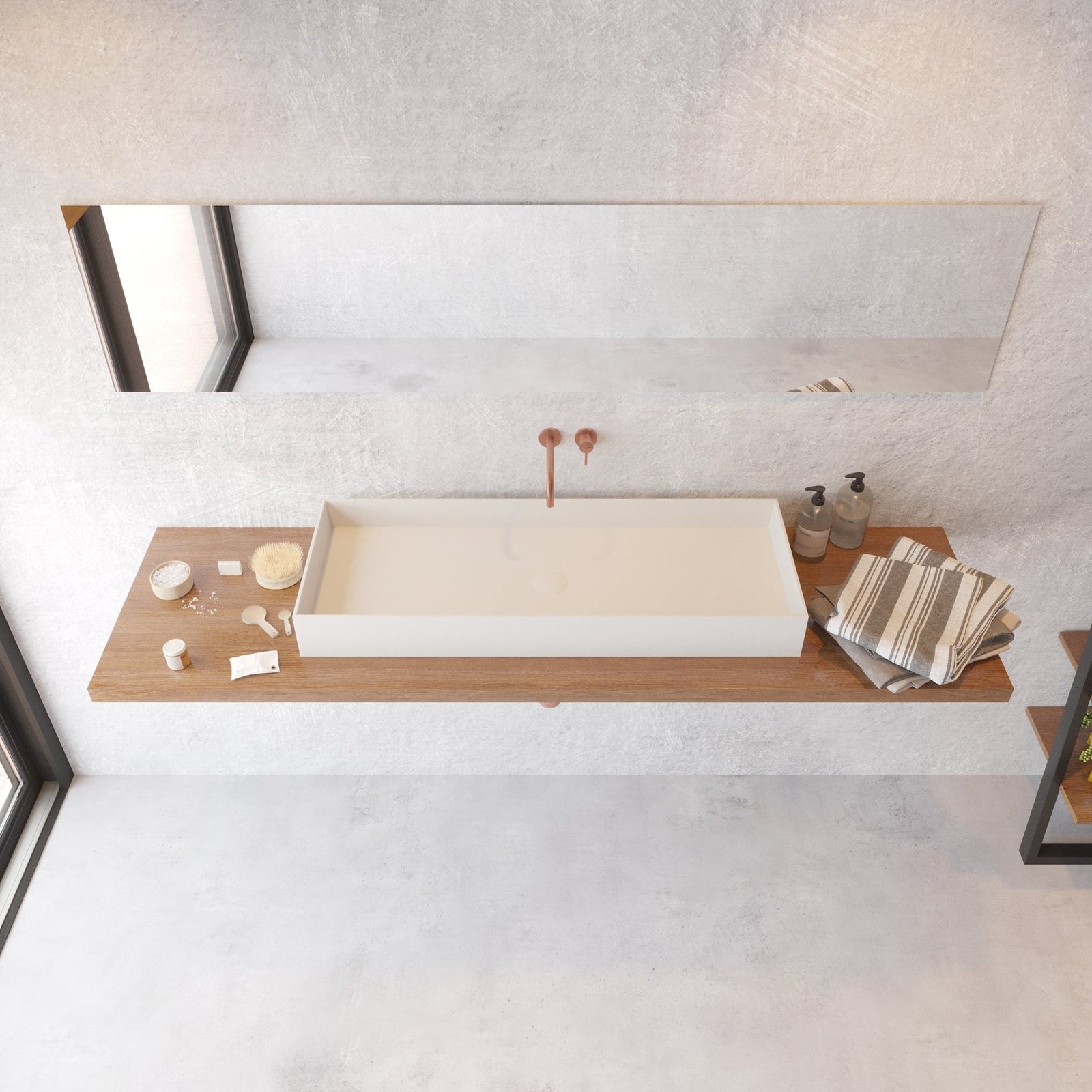 Ideavit SolidJoy 100 Vessel Sink – 39" Matte White – – –