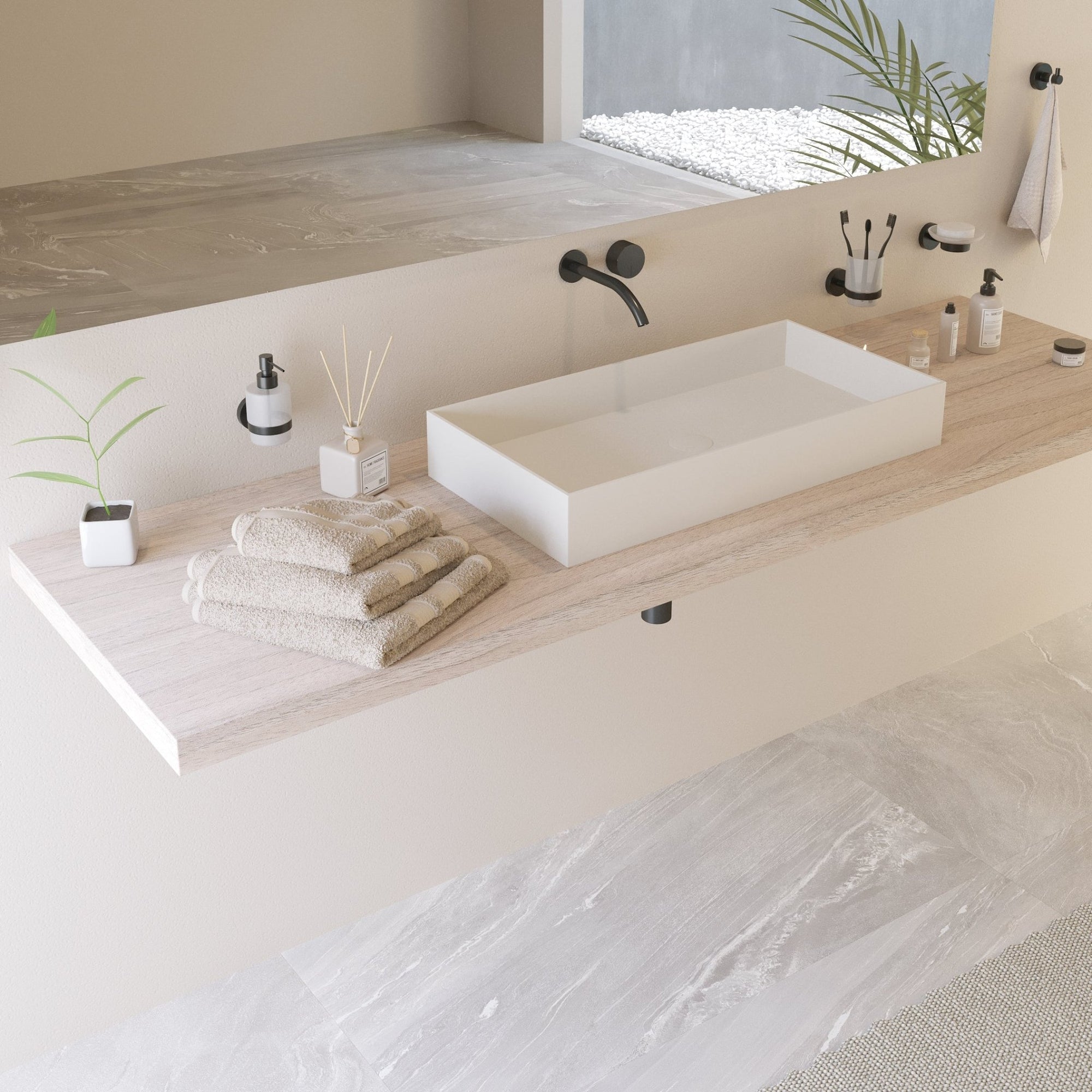 Ideavit SolidJoy 75 Vessel Sink – 30" Matte White – – –