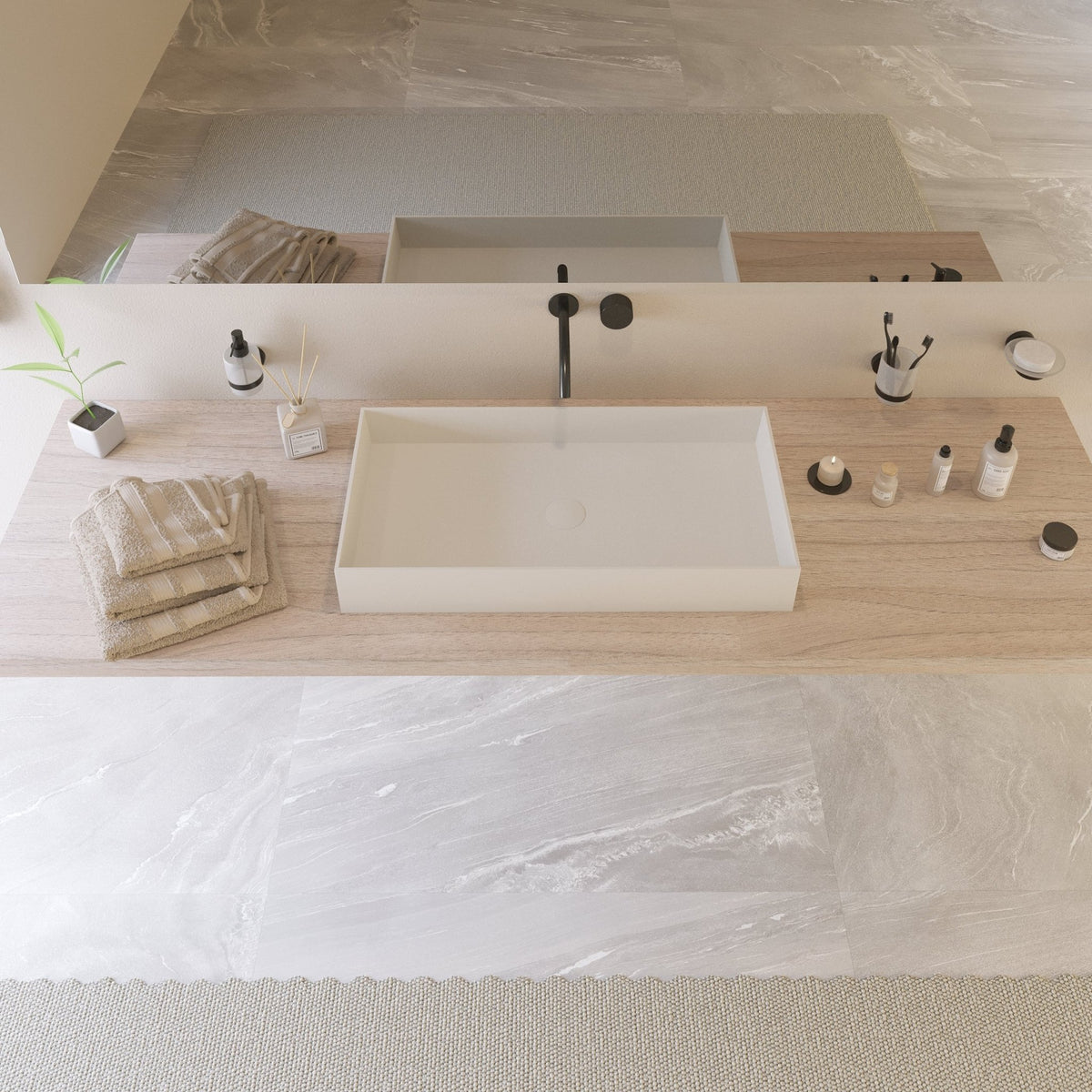 Ideavit SolidJoy 75 Vessel Sink – 30" Matte White – – –