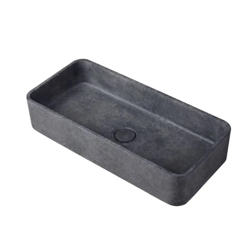 Ideavit SolidMax Vessel Sink – 24" Concrete Finishes – Dark Grey Concrete – –