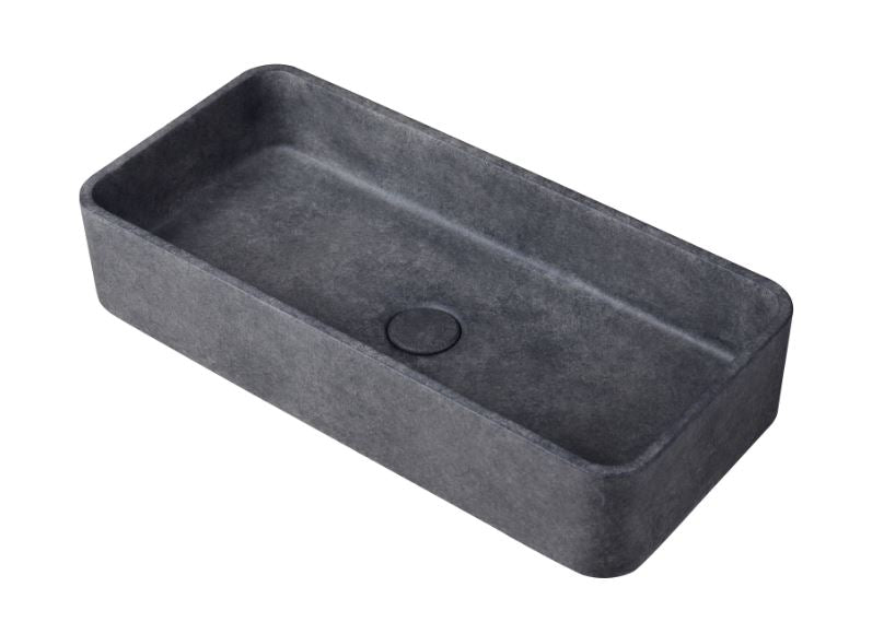 Ideavit SolidMax Vessel Sink – 24" Concrete Finishes – Dark Grey Concrete – –