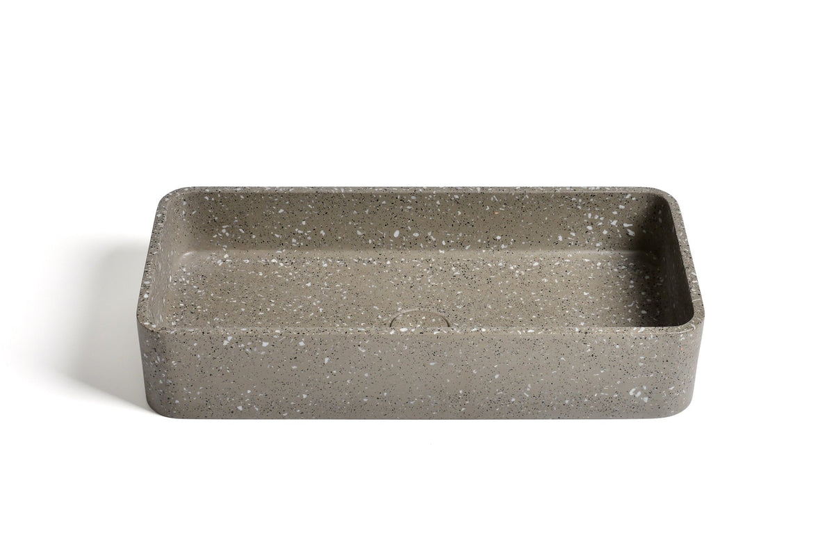 Ideavit SolidMax Vessel Sink – 24" Grey Terrazzo – – –