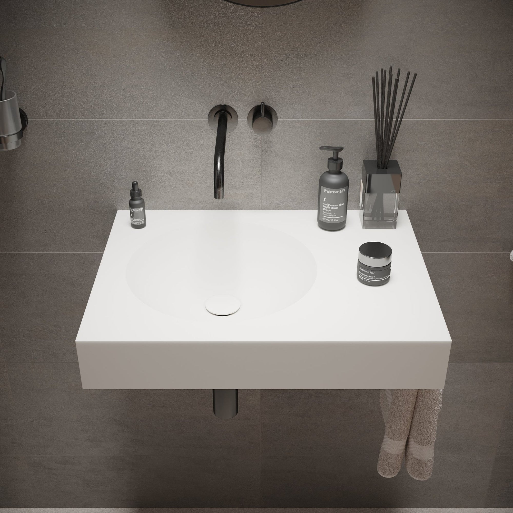 Ideavit SolidNext Wall - Mounted Sink – 24" Matte White – – –
