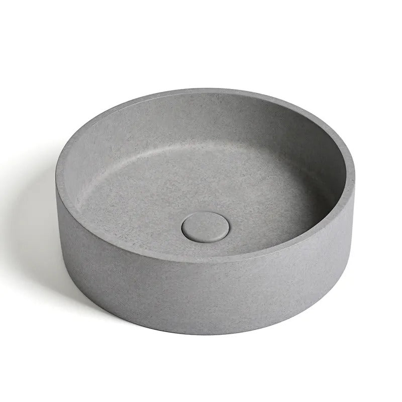 Ideavit SolidOra Vessel Sink – 15" Concrete Finishes – Grey Concrete – –
