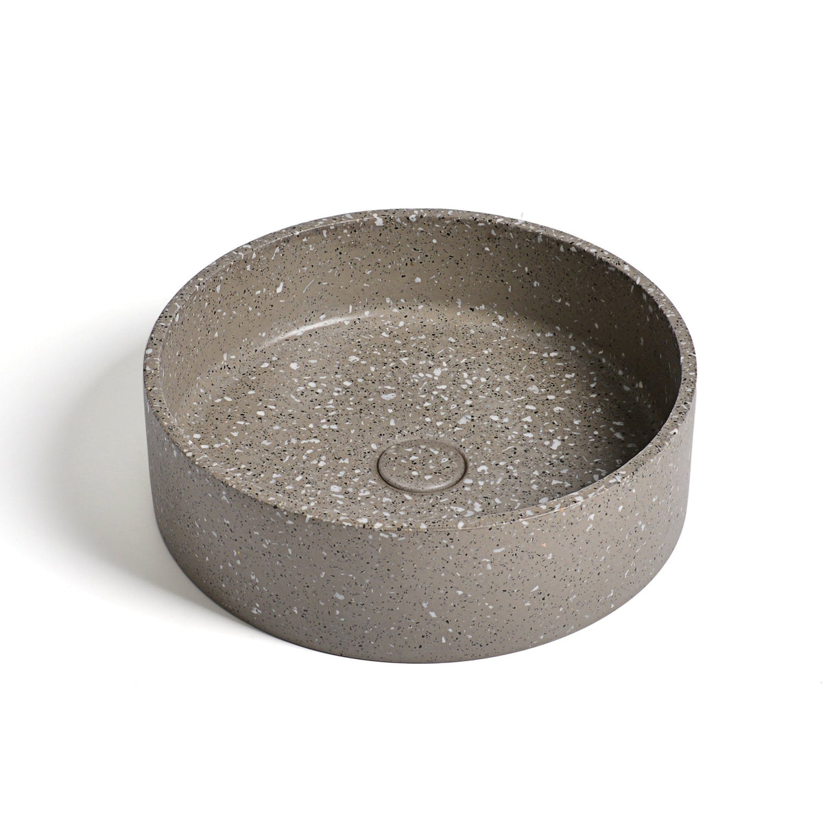 Ideavit SolidOra Vessel Sink – 15" Cream / Grey Terrazzo – Grey Terrazzo – –