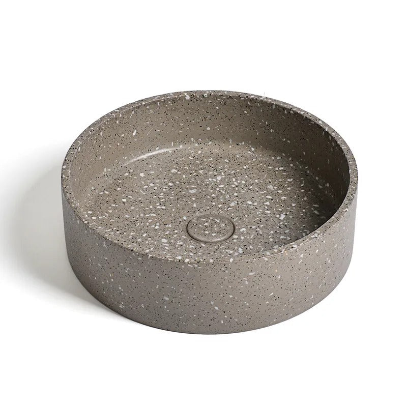 Ideavit SolidOra Vessel Sink – 15" Cream / Grey Terrazzo – Terrazzo Grey – –