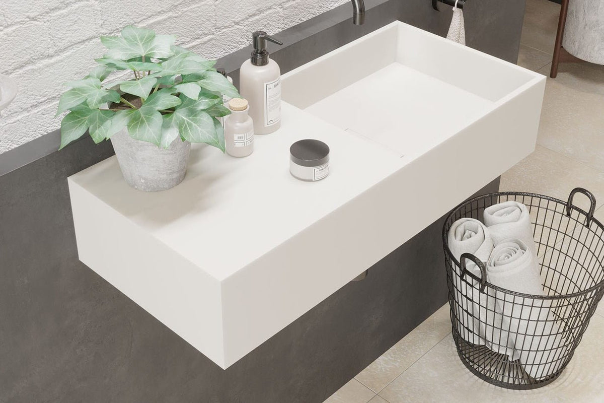 Ideavit SolidPlan 75 Wall - Mounted Sink – 30" Matte White – – –