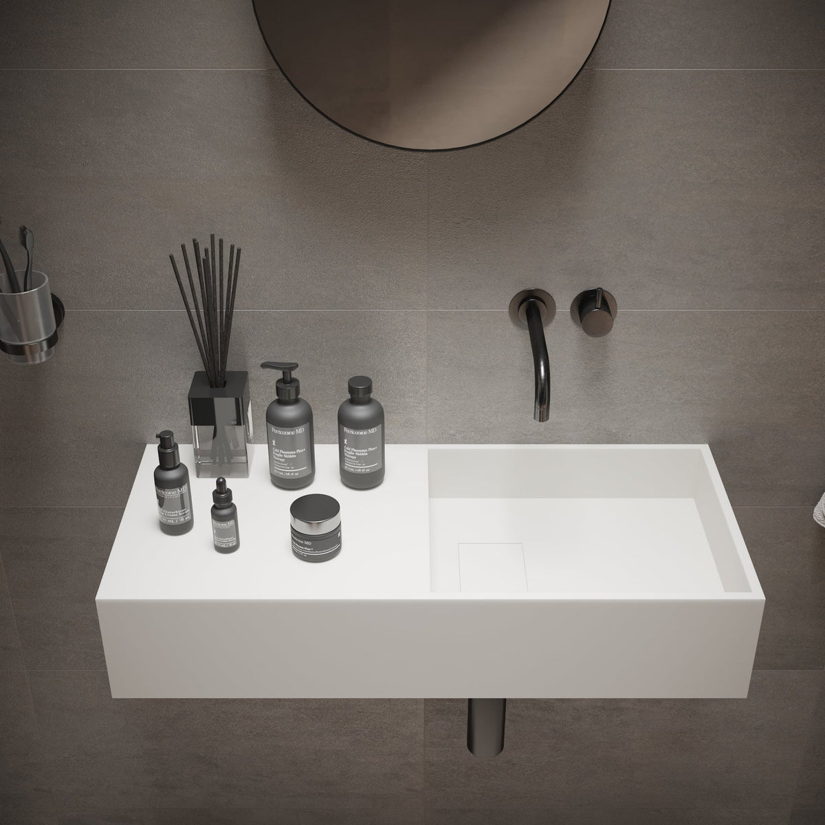 Ideavit SolidPlan 75 Wall - Mounted Sink – 30" Matte White – – –