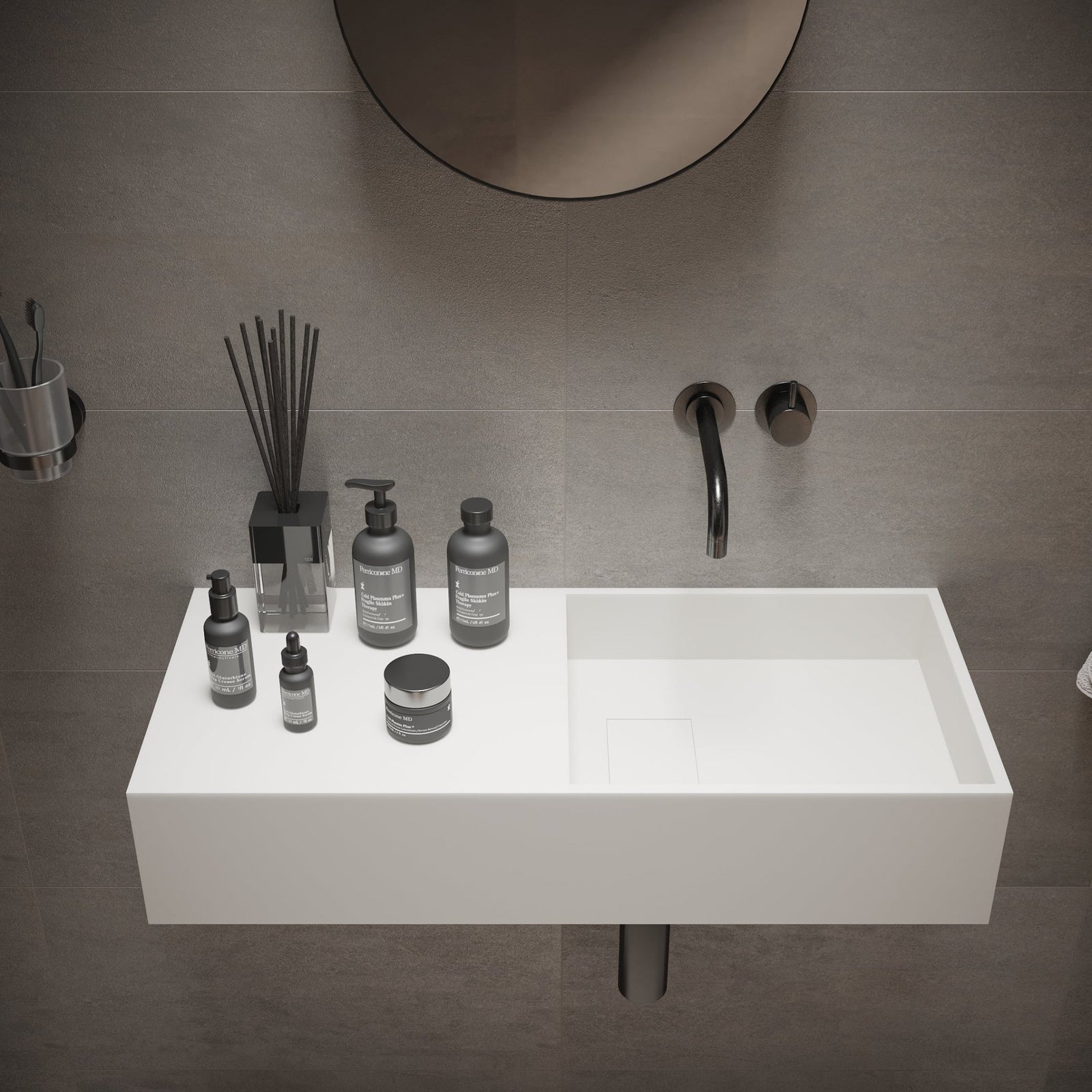 Ideavit SolidPlan 75 Wall - Mounted Sink – 30" Matte White – – –