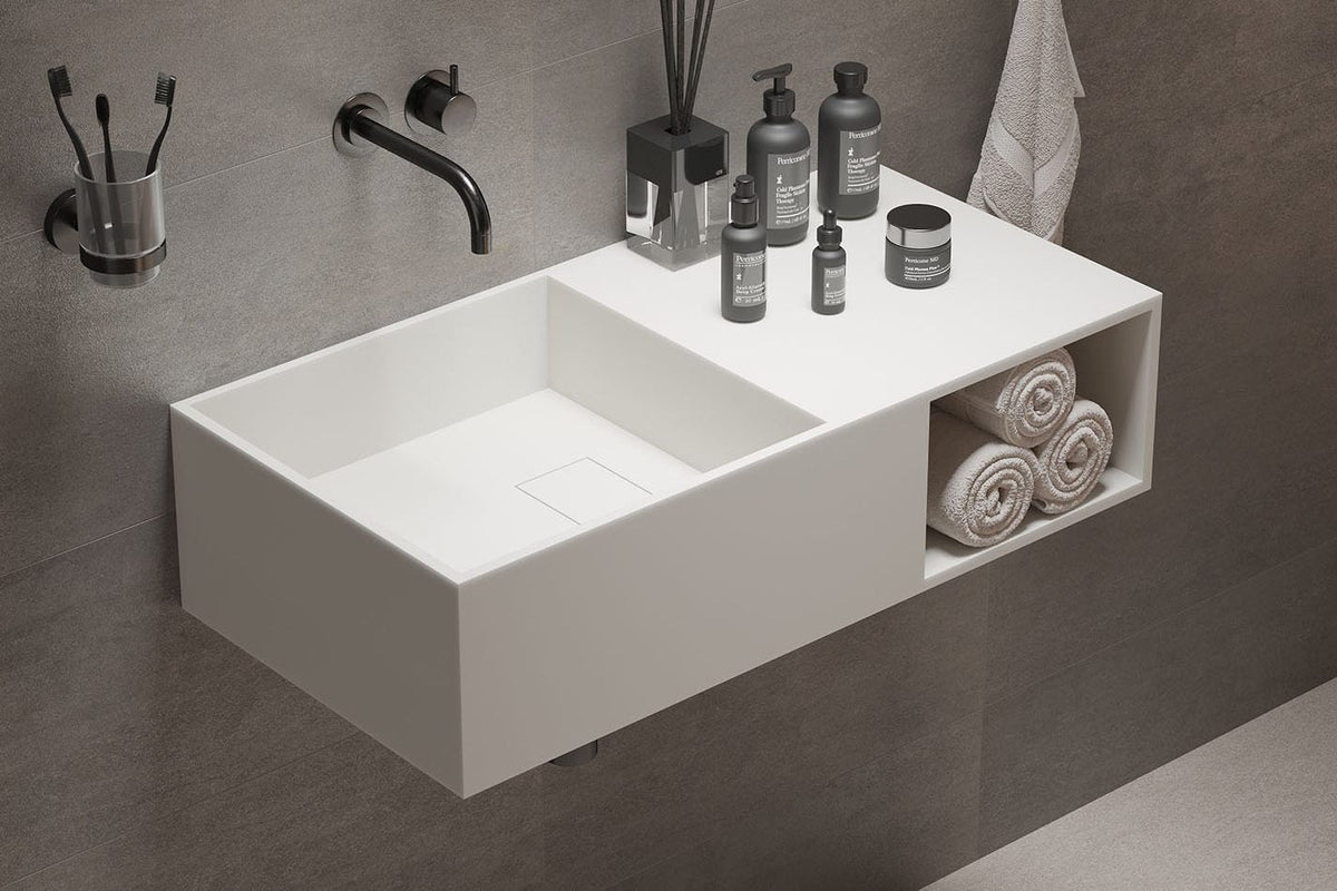 Ideavit SolidPlan 80 Wall - Mounted Sink – 32" Matte White – – –