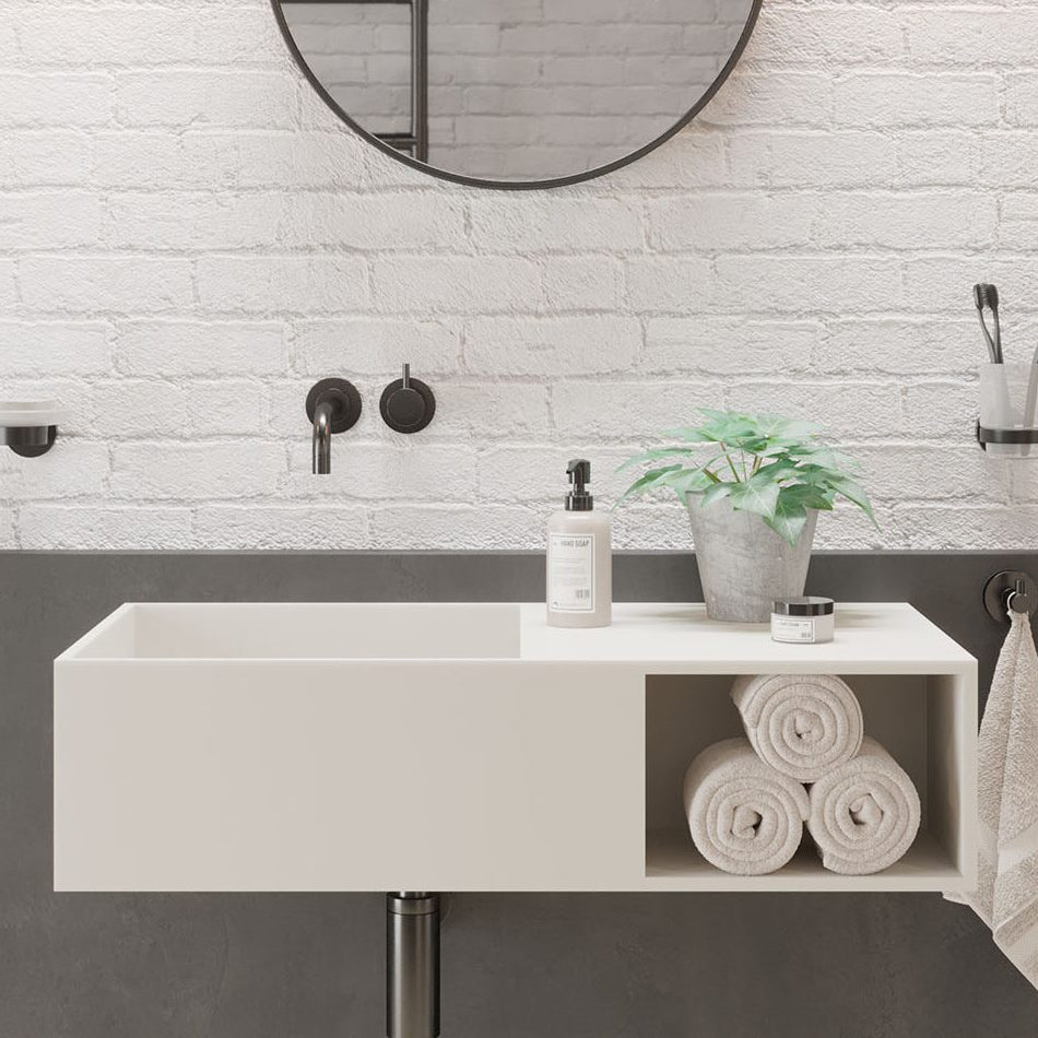 Ideavit SolidPlan 80 Wall - Mounted Sink – 32" Matte White – – –