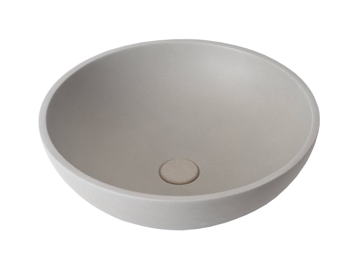 Ideavit SolidRex Concrete Vessel Sink – 17" Beige / Taupe – Taupe Concrete – –
