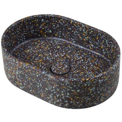 Ideavit SolidRock Vessel Sink – 16" Black / Cream Terrazzo – Black Terrazzo – –