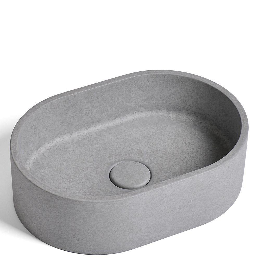 Ideavit SolidRock Vessel Sink – 16" Concrete Finishes – Grey Concrete – –