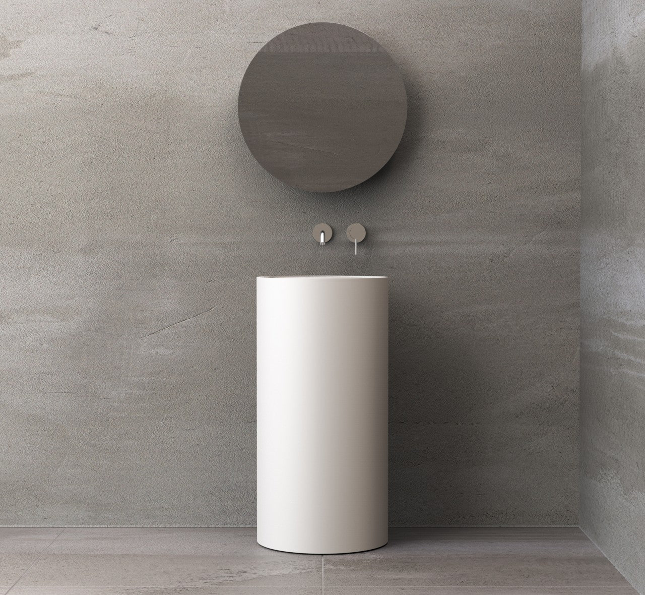 Ideavit SolidRoll Pedestal Sink – 18" Matte White – – –