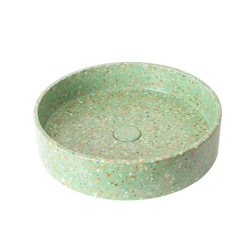 Ideavit SolidSmart Vessel Sink – 17" Green / White Terrazzo – Green Terrazzo – –