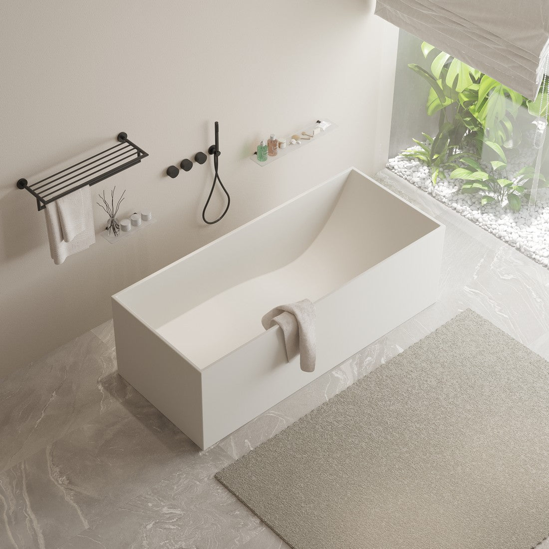 Ideavit SolidStar Freestanding Bathtub – 76 gal – –